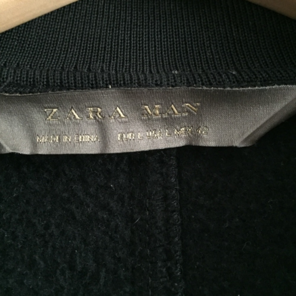 Zara Black Bomber motorcycle Jacket - Picture 3 of 5